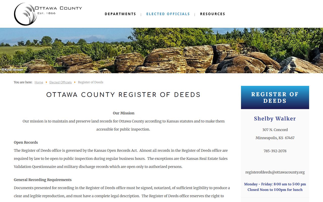 Ottawa County Clerk of the District Court Register of Deeds distinction