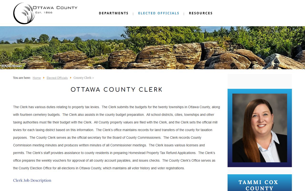 Ottawa County Clerk of the District Court county clerk office distinction