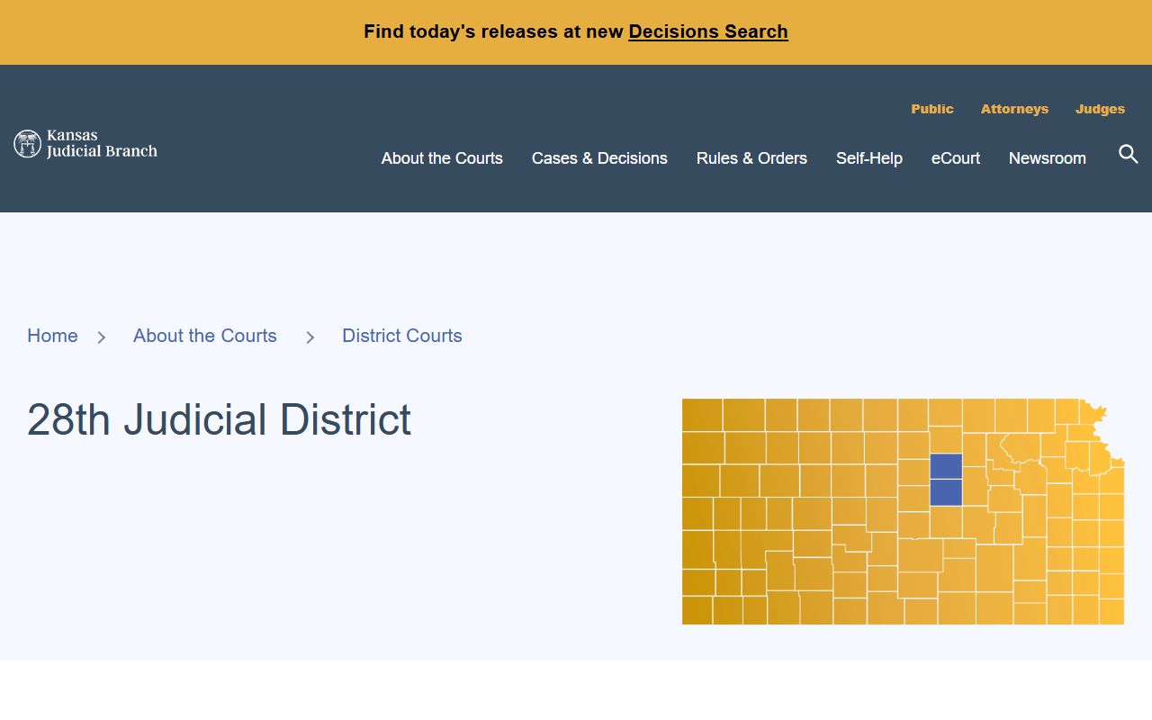 Ottawa County District Court Kansas 28th Judicial District