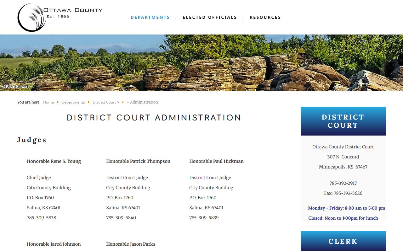 Ottawa County District Court administration page