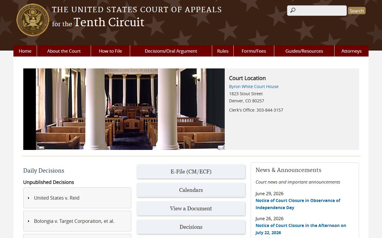 Ottawa County federal appellate court records Tenth Circuit source