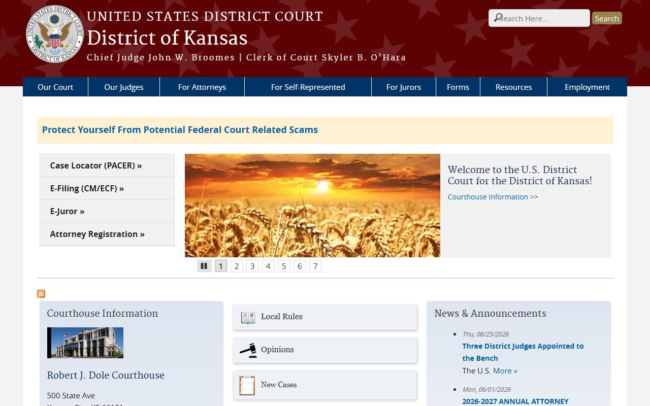 Ottawa County federal court records District of Kansas source