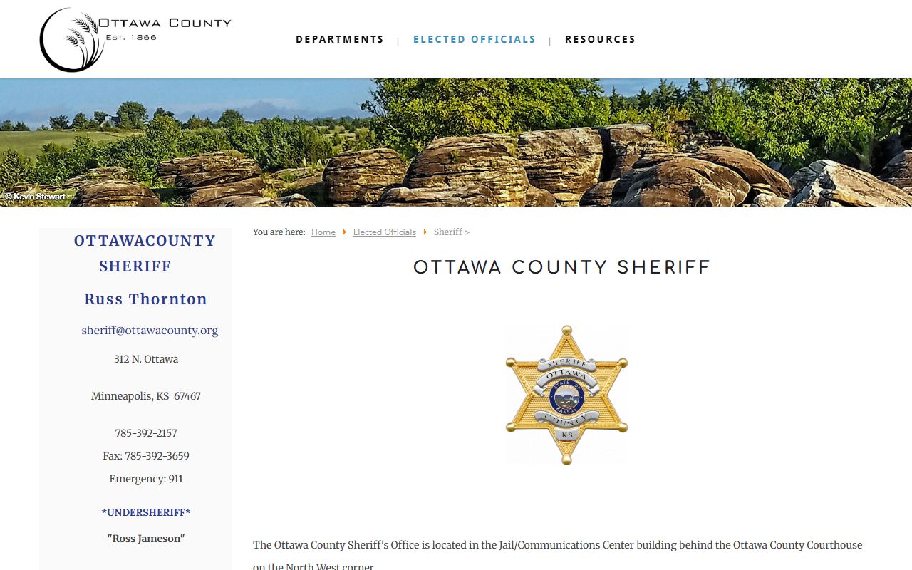 Ottawa County warrant search and Sheriff Office contact page